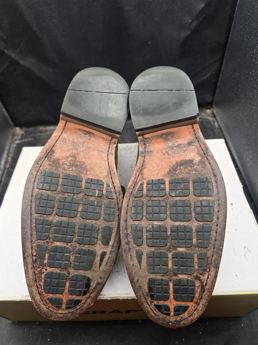 Cole Haan Brown Leather Chukka Boots with Blue Collar